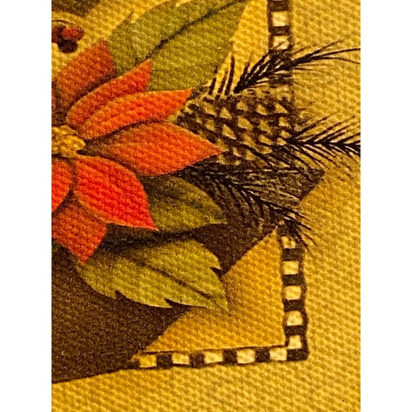 Vintage, Christmas / Holiday Trivet / Hot Pad with Candle / Poinsettia Design. - Picture 4 of 14